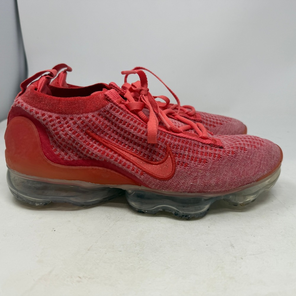 Nike Air Vapormax 2021 FK Womens 8 Red DC4112-800 Flyknit Running Shoes EUC